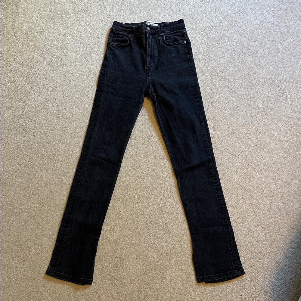 Reformation Black Straight Leg Jeans